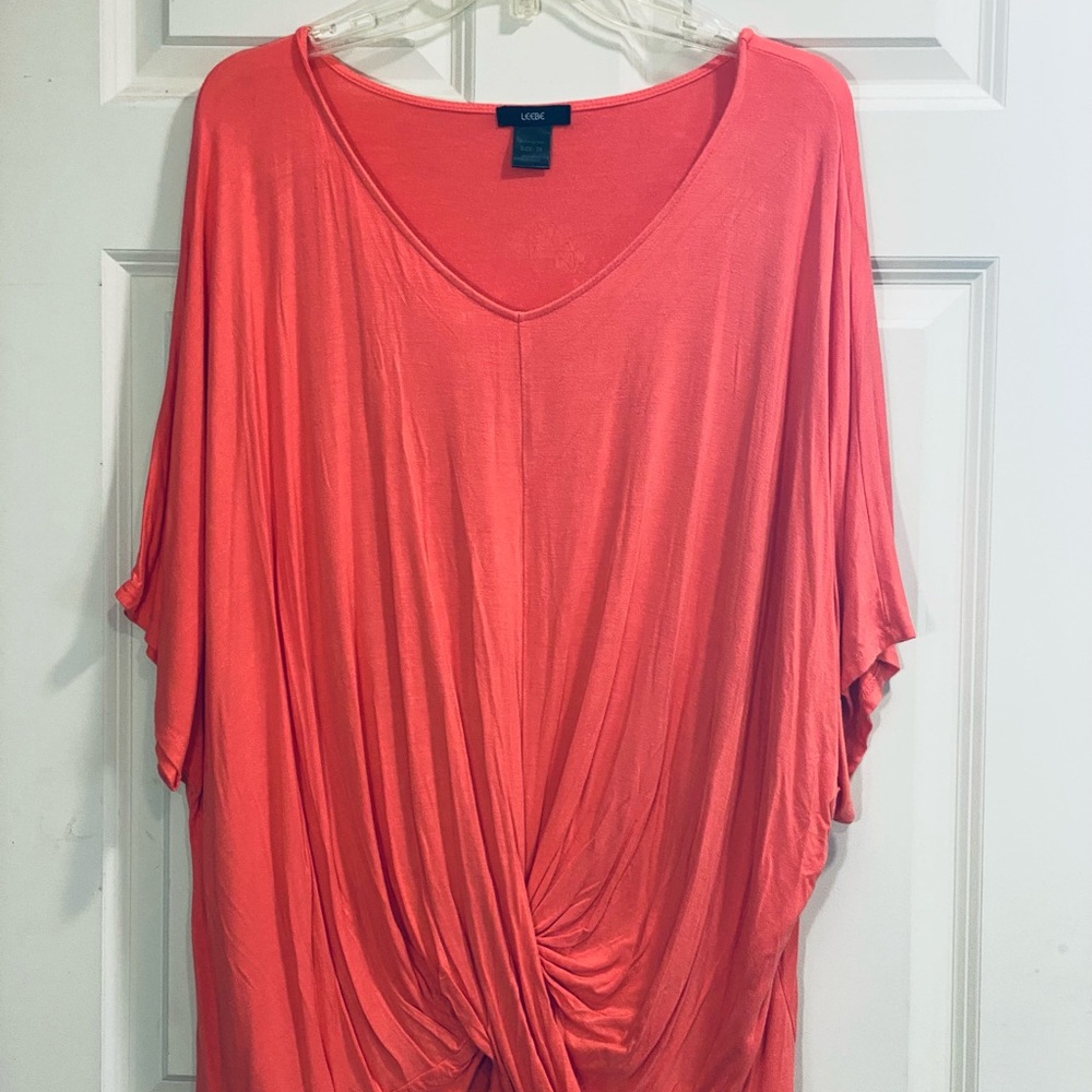 Leebe Salmon Relaxed Tunic with Gathered Front